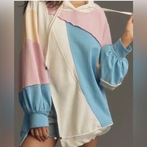 Anthropologie Pilcro Pastel Patchwork Hoodie